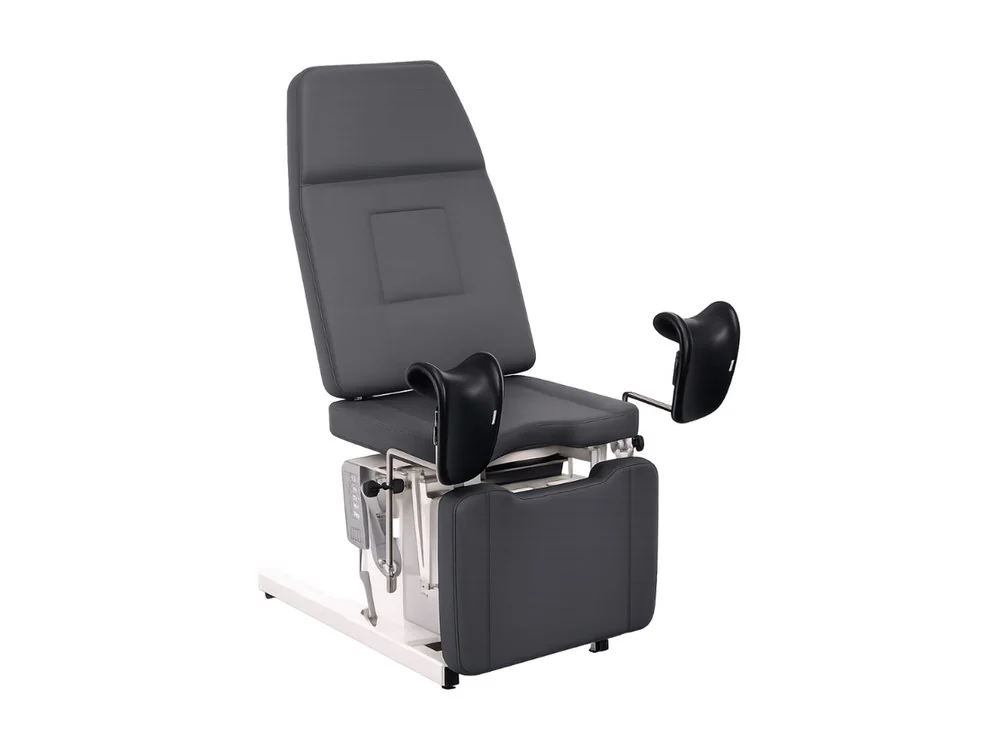 Sillón ginecológico con perneras y respaldo regulable