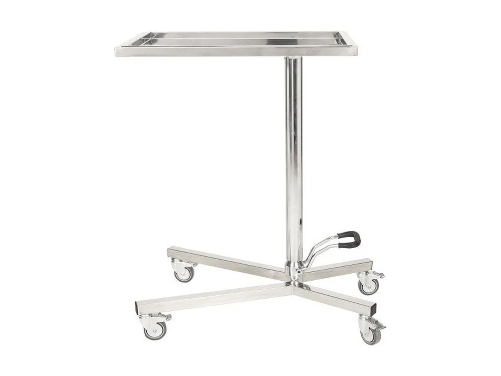 Mesa Mayo de acero inoxidable con base de ruedas para quirófano