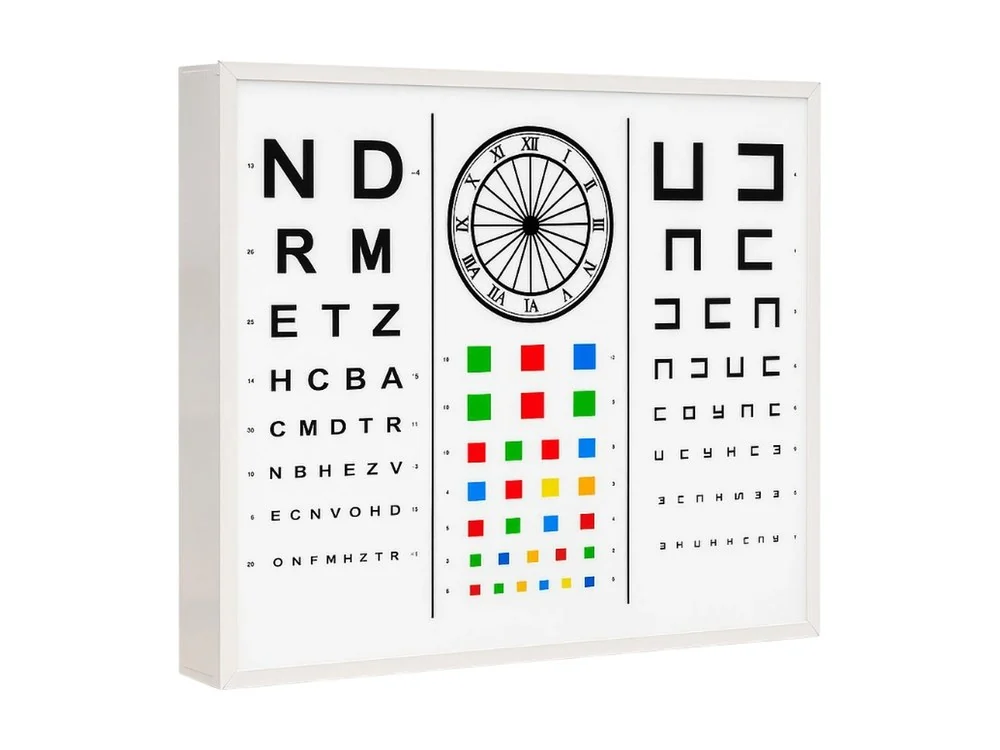 Optotipo iluminado para medir la agudeza visual en consulta