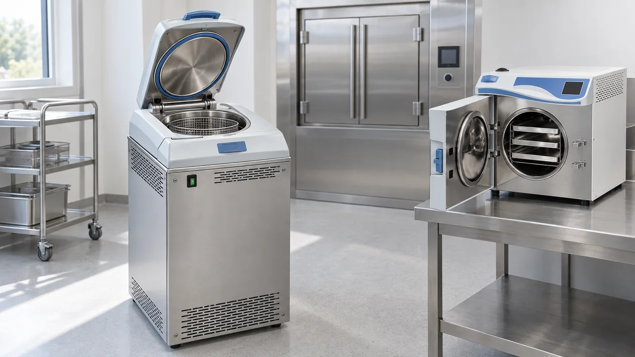 Autoclave vertical de laboratorio y autoclave horizontal de sobremesa para esterilización hospitalaria