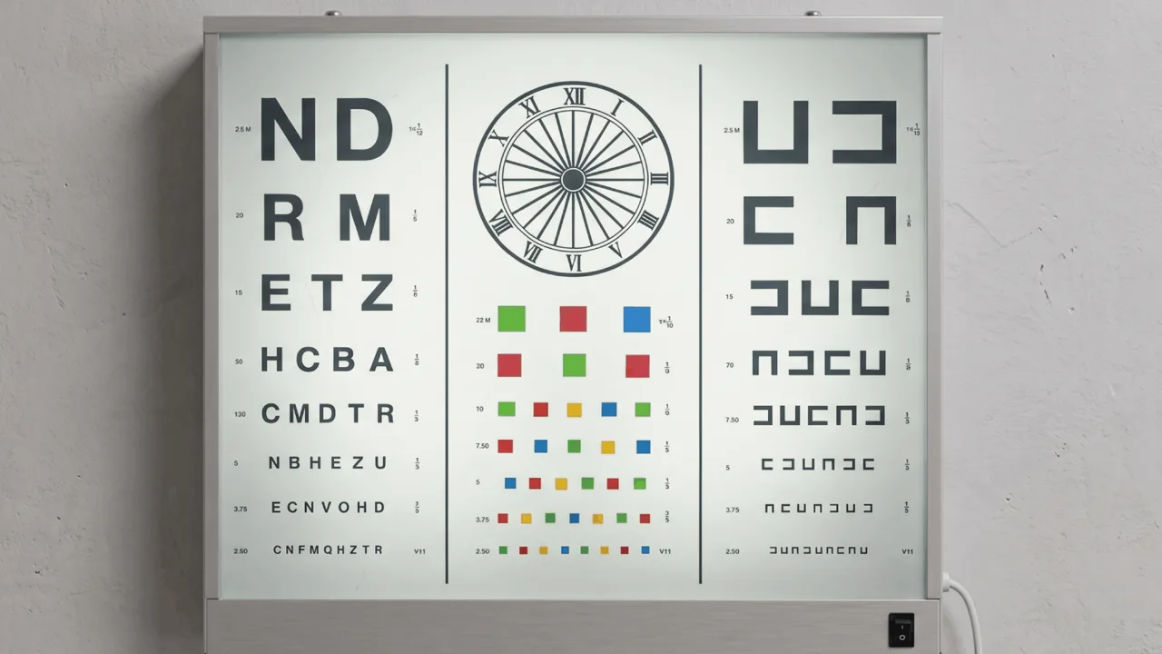 Optotipo iluminado para medir la agudeza visual en consulta