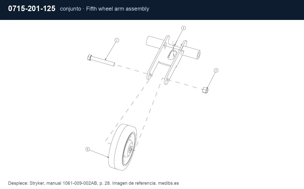 Despiece del conjunto Stryker 0715-201-125 (brazo de quinta rueda)
